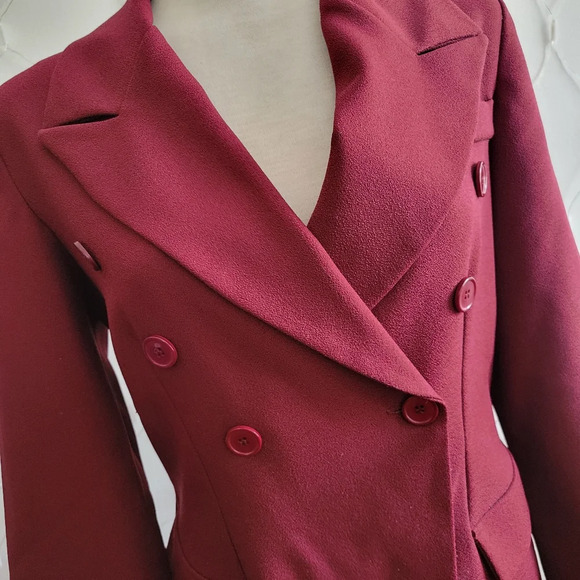 Retro Suit by Jennifer James / 2 Piece Suit / Burgundy/Merlot / Size 10 - Picture 3 of 7